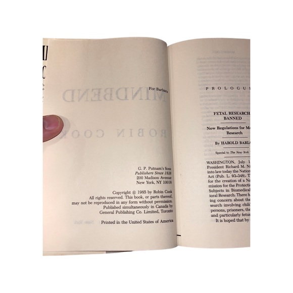 Robin Cooke: Mindbend 1st Printing : Club Edition : Hardcover 1985 - Picture 5 of 7